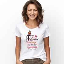 Camiseta T-shirt Feminina Moda Cristã 100% Algodão Estampas Variadas