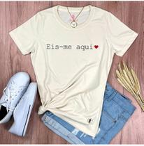 Camiseta T-shirt Feminina Off White Eis-me aqui