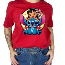 Camiseta T-shirt Feminina Personalizada Lilo Lua Fofo Extra Confortavel