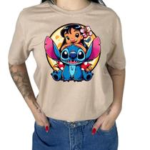 Camiseta T-shirt Feminina Personalizada Lilo Lua Fofo Extra Confortavel