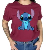 Camiseta T-shirt Feminina Personalizada Stich Moda Kids Fofo Cute Extra confortavel