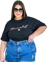 Camiseta T-shirt Feminina Plus Size Estampada Pronta Entrega 100% Algodão