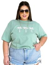 Camiseta T-shirt Feminina Plus Size Estampada Pronta Entrega 100% Algodão