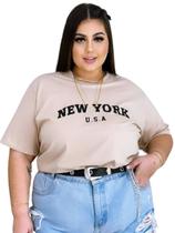 Camiseta T-shirt Feminina Plus Size Estampada Pronta Entrega 100% Algodão