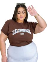 Camiseta T-shirt Feminina Plus Size Estampada Pronta Entrega 100% Algodão