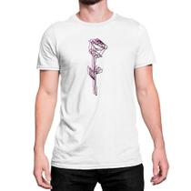 Camiseta T-Shirt Flor Flower Rosa Pink Geométrica Algodão