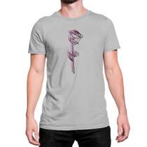 Camiseta T-Shirt Flor Flower Rosa Pink Geométrica Algodão