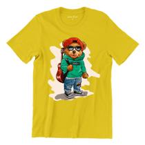 Camiseta T-shirt Gola Redonda Unissex Algodão Urso streetwear teddy