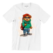 Camiseta T-shirt Gola Redonda Unissex Algodão Urso streetwear teddy
