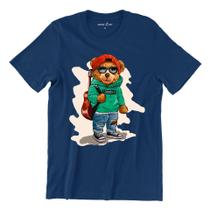 Camiseta T-shirt Gola Redonda Unissex Algodão Urso streetwear teddy