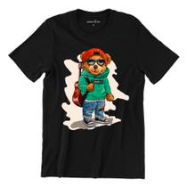 Camiseta T-shirt Gola Redonda Unissex Algodão Urso streetwear teddy