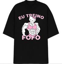 Camiseta T-Shirt Gym eu treino fofo feminina Unisex academia Oversized