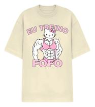 Camiseta T-Shirt Gym eu treino fofo feminina Unisex academia Oversized