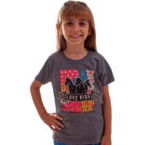 Camiseta T-Shirt Infantil Menina Chumbo Paete Cavalo OX Horn Lançamento