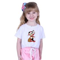 Camiseta T-shirt Infantil Minnie Mamãe Noel Personalizada Natal 2022