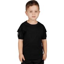 Camiseta T-Shirt Infantil Tática Ranger Bélica Preta