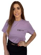 Camiseta T-Shirt Lilás 100% Algodão Estampa Preta Valansuelo Camiseta T-Shirt Lilás 100% Algodão Estampa Preta Valansuelo