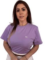 Camiseta T-Shirt Lilás 100% Algodão Mini Logo Branco Valansuelo Camiseta T-Shirt Lilás 100% Algodão Mini Logo Branco Valansuelo