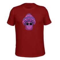 Camiseta T-Shirt Malha 30.1 Estampada Cogumelo Feliz