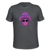 Camiseta T-Shirt Malha 30.1 Estampada Cogumelo Feliz