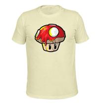 Camiseta T-Shirt Malha 30.1 Estampada Cogumelo