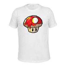 Camiseta T-Shirt Malha 30.1 Estampada Cogumelo