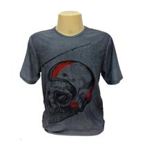 Camiseta T-Shirt masculina MC em tecido protecao UV Caveira moto Camiseta T-Shirt masculina MC em tecido protecao UV Caveira moto