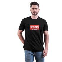 Camiseta T-shirt Masculina Regular Estampada Preta Básica Original