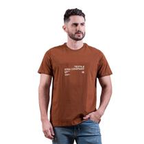 Camiseta T-shirt Masculina Regular Estampada Preta TXC Lançamento 2025 Original Básica Marrom