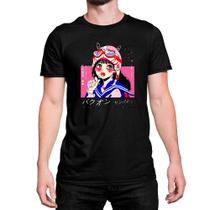 Camiseta T-Shirt Menina Gótica Pirulito Capacete Rosa
