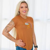 Camiseta T-Shirt Modelo Bata em Viscose Fé Terracota TAMANHO:MCOR:TERRACOTA