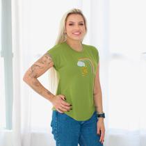 Camiseta T-Shirt Modelo Bata em Viscose Fé Verde Oliva TAMANHO:GG