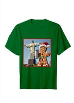 Camiseta (T-Shirt) Natal Premium Gingerbread Man, Vermelha ou Gingerbread Man no Cristo Rio De Janeiro - Verde