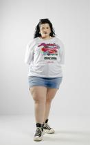 Camiseta t-shirt oversized feininia road speed 78 branco - jayjam rockwear Camiseta t-shirt oversized feininia road speed 78 branco - jayjam rockwear
