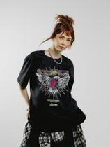 Camiseta t-shirt oversized feminina vintage born free preta -jayjam rockwear Camiseta t-shirt oversized feminina vintage born free preta -jayjam rockwear