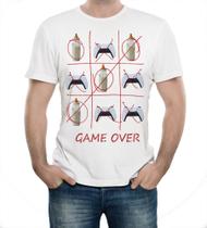 Camiseta T-shirt para Chá de Bebê Pai Papai Game Over Ps5