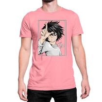 Camiseta T-Shirt Personagem L Lawliet Death Note Mangá Algodão