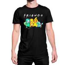 Camiseta T-Shirt Pokemon Friends Personagens Ash Algodão - MECCA
