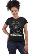 Camiseta T-Shirt Professora Coruja Profissões Preta - Del France
