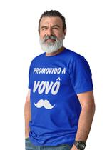 Camiseta T-shirt Promovido a Vovô Dia dos Pais Azul Royal Camiseta T-shirt Promovido a Vovô Dia dos Pais Azul Royal