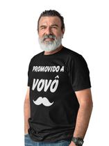 Camiseta T-shirt Promovido a Vovô Dia dos Pais Preta