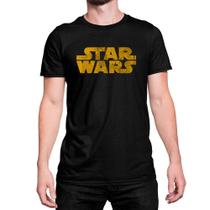 Camiseta T-Shirt Star Wars Logo Corroída Oxidada Algodão