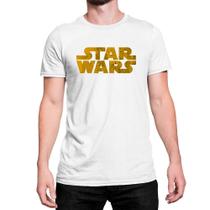 Camiseta T-Shirt Star Wars Logo Corroída Oxidada Algodão