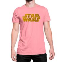 Camiseta T-Shirt Star Wars Logo Corroída Oxidada Algodão