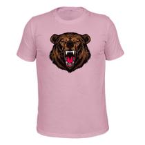 Camiseta T-Shirt Tecido Macio Urso Rugindo