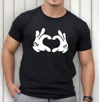 Camiseta T-shirt Unissex Básica Algodão Mãe e Filha(o) Love Hands Preta - Adulto