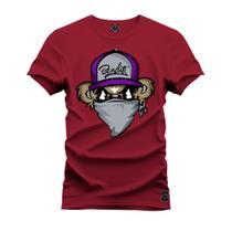 Camiseta T-Shirt Unissex Eestampada Algodão Boné roxo