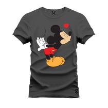 Camiseta T-Shirt Unissex Eestampada Algodão Mickey Beijinho