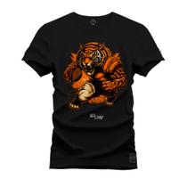 Camiseta T-Shirt Unissex Eestampada Algodão Tigre Basquete