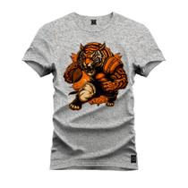 Camiseta T-Shirt Unissex Eestampada Algodão Tigre Basquete